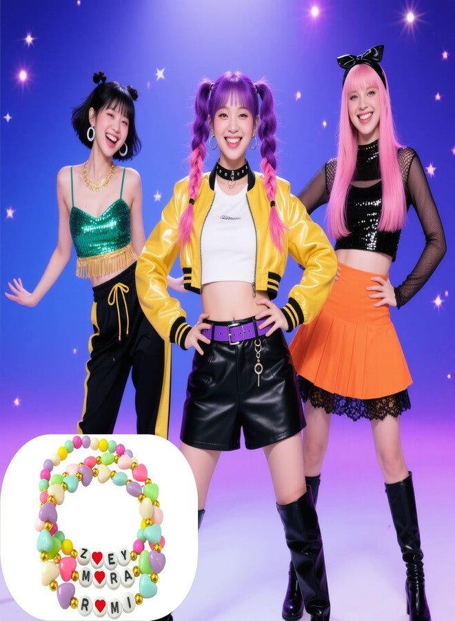 sunglnl Rumi Bracelet for Women Zoey Mira Beaded, 3 Pcs Set Inspired Friendship BFF Fans Anime Merch Bracelets Cosplay Accessories Jewelry Gift (3 Pcs Set RZM) - Image 4